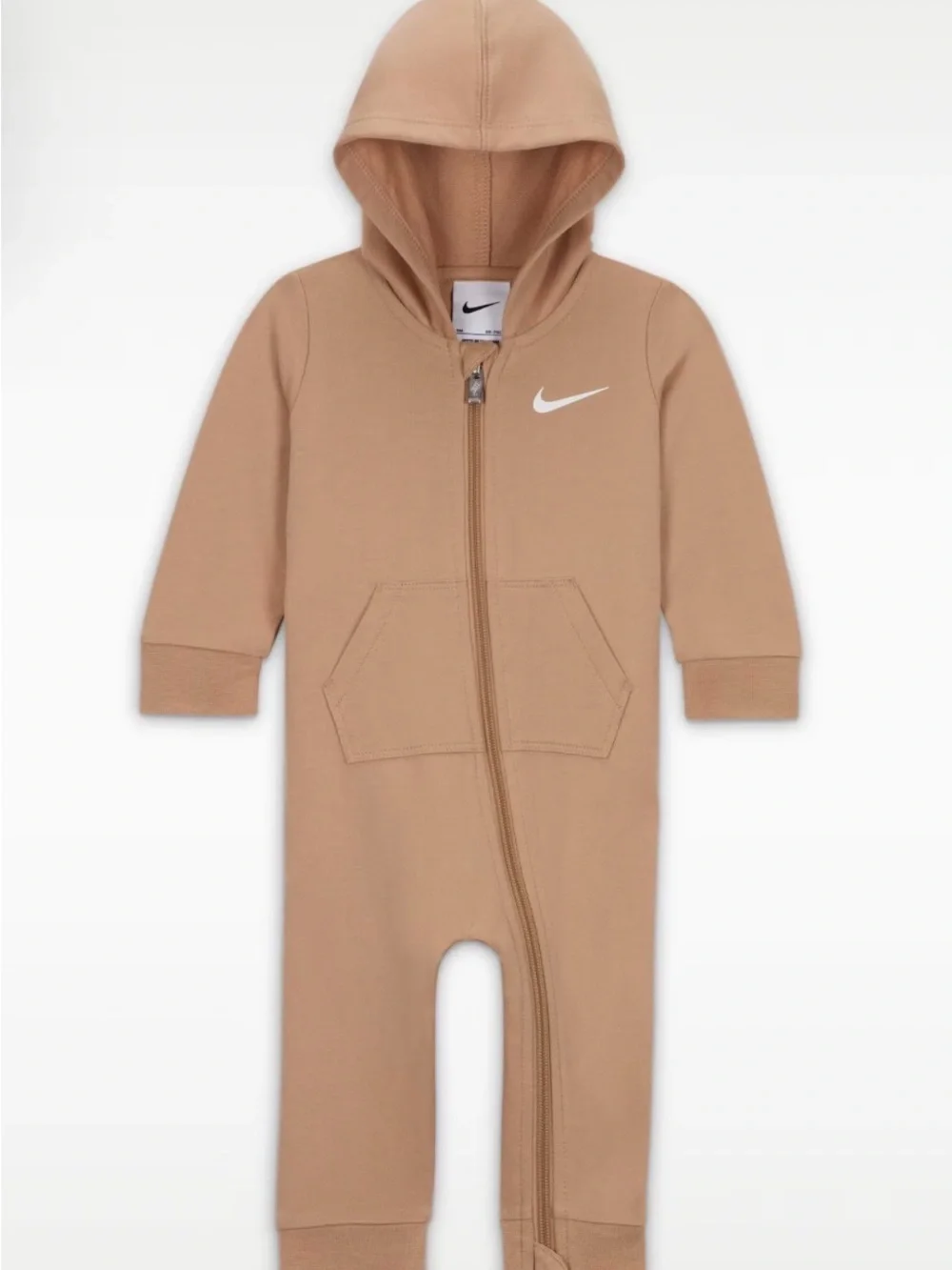 NWOT Nike Baby Essentials Baby Hooded Coverall in Tan
